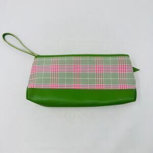 Y2K LOFT Pink and Green Plaid Bow Clutch Pouch Mini Bag